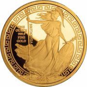 100 Pounds - Elizabeth II 5th portrait; Oriental Border, Gold Proof, United Kingdom, 2018 reverse image