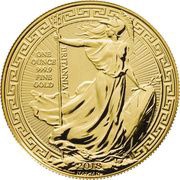 100 Pounds - Elizabeth II 5th portrait; Oriental Border, 1 oz Fine Gold, United Kingdom, 2018-2020 reverse image