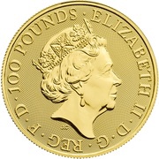 100 Pounds - Elizabeth II Year of the Pig; 1 oz Fine Gold obverse image