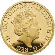 100 Pounds - Elizabeth II Yale of Beaufort; Gold Proof obverse image
