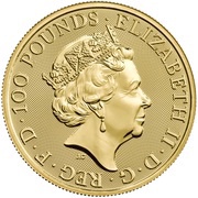 100 Pounds - Elizabeth II Year of the Rat; 1 oz Fine Gold obverse image