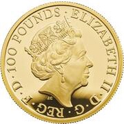 100 Pounds - Elizabeth II Year of the Rat; Gold Proof obverse image