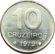 10 Cruzeiros 1980 - Prova, Brazil, 1979-1980 reverse image