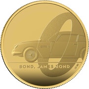 100 Pounds - Elizabeth II James Bond - I; Gold Proof, United Kingdom, 2020 reverse image