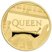 100 Pounds - Elizabeth II The band Queen; Gold Proof, United Kingdom, 2020 reverse image