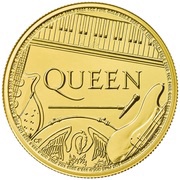 100 Pounds - Elizabeth II The band Queen; 1 oz Fine Gold, United Kingdom, 2020 reverse image