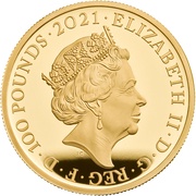 100 Pounds - Elizabeth II Alice's Adventures in Wonderland; Gold Proof obverse image