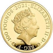 100 Pounds - Elizabeth II Mahatma Gandhi; Gold Proof obverse image