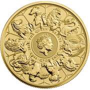 100 Pounds - Elizabeth II The Queen's Beasts Completer; 1 oz Fine Gold, United Kingdom, 2021 reverse image