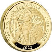 100 Pounds - Elizabeth II 5th portrait; 1 oz Fine Gold, United Kingdom, 2022 reverse image