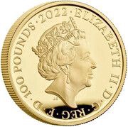 100 Pounds - Elizabeth II George I; Gold Proof obverse image