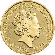 100 Pounds - Elizabeth II Maid Marian; 1 oz Fine Gold obverse image