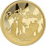 100 Pounds - Elizabeth II The Rolling Stones; Gold Proof, United Kingdom, 2022 reverse image