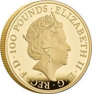 100 Pounds - Elizabeth II Seymour Panther; Gold Proof obverse image
