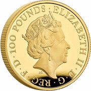 100 Pounds - Elizabeth II Lion of England; Gold Proof obverse image