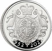 100 Pounds - Elizabeth II Platinum Jubilee; Platinum Proof, United Kingdom, 2022 reverse image