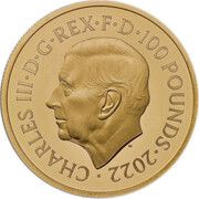 100 Pounds - Charles III Life and legacy of the Queen; Gold Proof obverse image