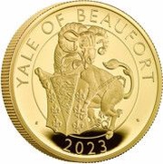 100 Pounds - Elizabeth II Posthumous; Yale of Beaufort; Gold Proof, United Kingdom, 2023 reverse image