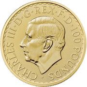 100 Pounds - Charles III Gold Standard; 1 oz Fine Gold obverse image