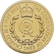 100 Pounds - Charles III Coronation; 1 oz Fine Gold, United Kingdom, 2023 reverse image