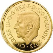 100 Pounds - Charles III James Bond - The Spy Who Loved Me; Gold Proof obverse image