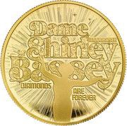 100 Pounds - Charles III Dame Shirley Bassey; Gold Proof, United Kingdom, 2023 reverse image