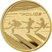 100 Pounds - Charles III The Police; Gold Proof, United Kingdom, 2023 reverse image