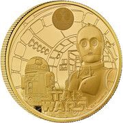 100 Pounds - Charles III R2D2 and C3PO; Gold Proof, United Kingdom, 2023 reverse image