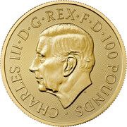 100 Pounds - Charles III Bull of Clarence; 1 oz Fine Gold obverse image