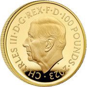 100 Pounds - Charles III Bull of Clarence; Gold Proof obverse image