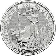 100 Pounds - Charles III 1 oz Fine Platinum, United Kingdom, 2023-2024 reverse image