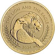 100 Pounds - Charles III The Lion and The Eagle; 1oz Fine Gold, United Kingdom, 2024 reverse image