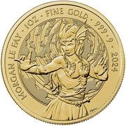 100 Pounds - Charles III Morgan Le Fay; 1 oz Fine Gold, United Kingdom, 2024 reverse image