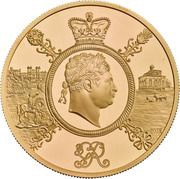 200 Pounds - Elizabeth II King George III; Gold Proof, United Kingdom, 2020 reverse image