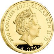200 Pounds - Elizabeth II Gothic Crown Portrait; Gold Proof obverse image
