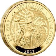 200 Pounds - Elizabeth II 5th portrait; 2 oz Fine Gold, United Kingdom, 2022 reverse image