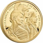 200 Pounds - Elizabeth II 5th portrait; 2 oz Fine Gold, United Kingdom, 2022 reverse image