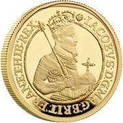 200 Pounds - Elizabeth II James I; Gold Proof, United Kingdom, 2022 reverse image