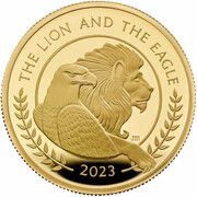 200 Pounds - Charles III The Lion and The Eagle; Gold Proof, United Kingdom, 2023 reverse image