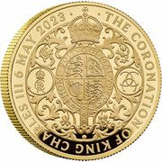 200 Pounds - Charles III Coronation; Gold Proof, United Kingdom, 2023 reverse image