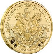 200 Pounds - Charles III 2 oz Fine Gold, United Kingdom, 2023 reverse image