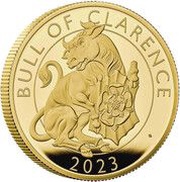 200 Pounds - Charles III Bull of Clarence; Gold Proof, United Kingdom, 2023 reverse image