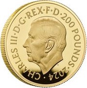 200 Pounds - Charles III Bond Films of the 1980s; Gold Proof obverse image