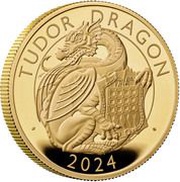 200 Pounds - Charles III Tudor Dragon; Gold Proof, United Kingdom, 2024 reverse image