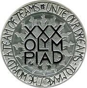 500 Pounds - Elizabeth II London Olympics; Silver Proof, United Kingdom, 2012 reverse image
