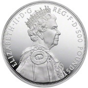 500 Pounds - Elizabeth II Diamond Jubilee; Silver Proof obverse image