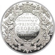 500 Pounds - Elizabeth II Royal Christening; Silver Proof, United Kingdom, 2013 reverse image
