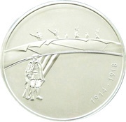 500 Pounds - Elizabeth II World War I; Silver Proof, United Kingdom, 2014 reverse image