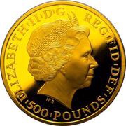 500 Pounds - Elizabeth II 4th portrait; 5 oz Fine Gold obverse image