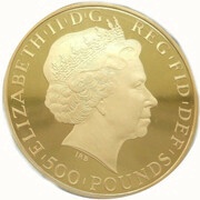 500 Pounds - Elizabeth II Year of the Sheep; Gold Proof obverse image